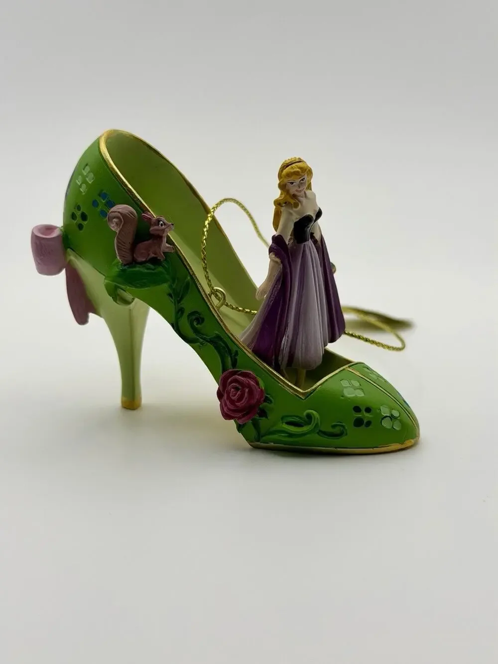 Bradford Exchange Disney Briar Rose Aurora Once Upon A Slipper Shoe Ornament WT